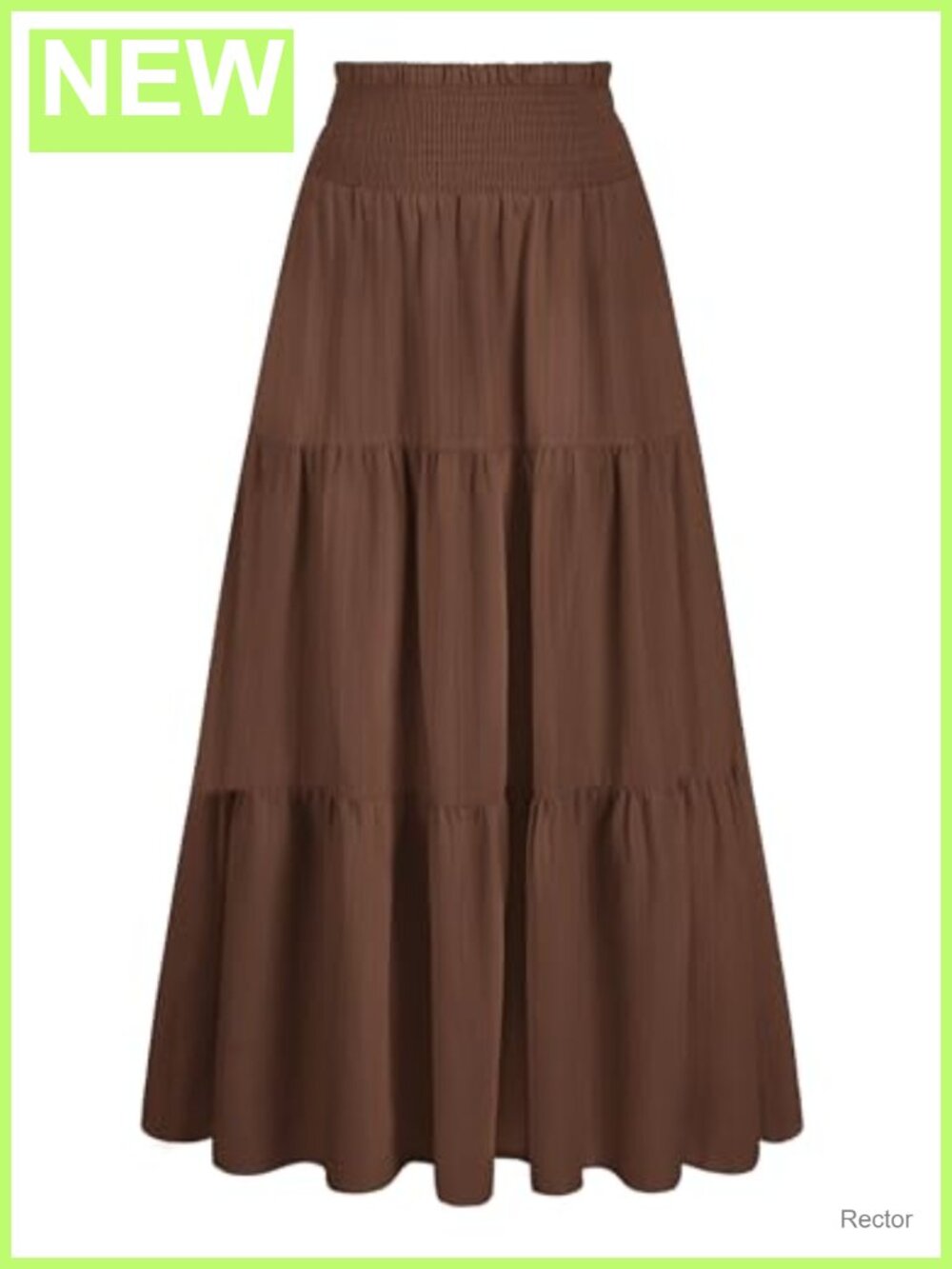 Women's Summer Maxi Skirt Smocked High Waist Flowy Boho Long Skirt with Pockets